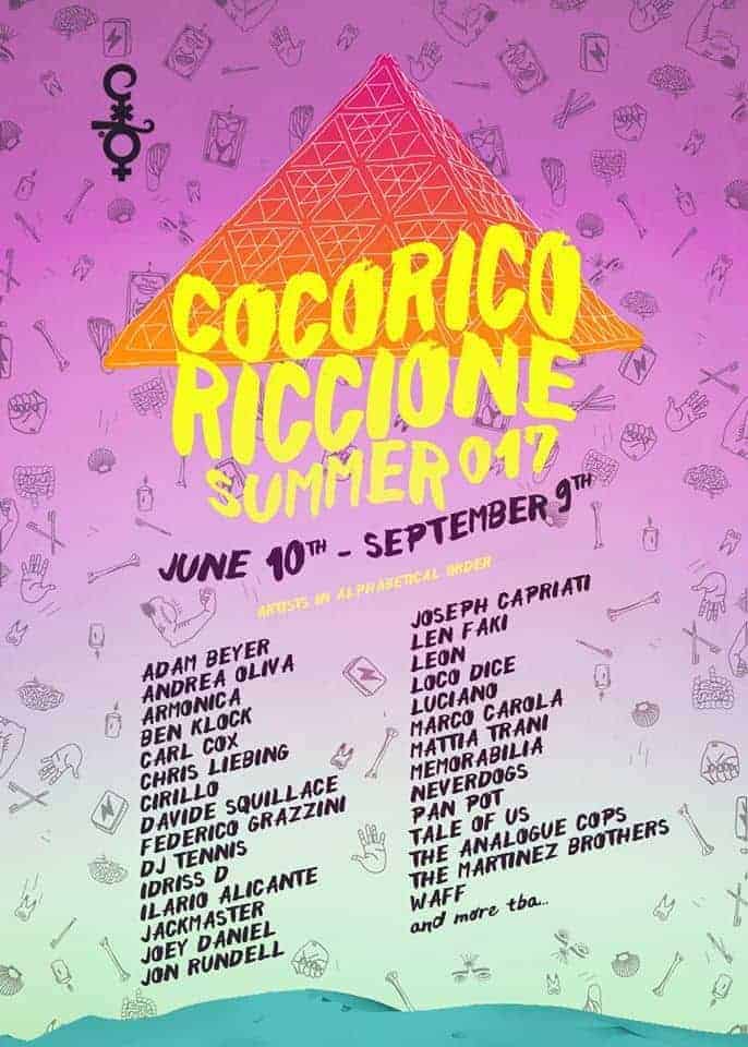 Cocoricò line up 2017