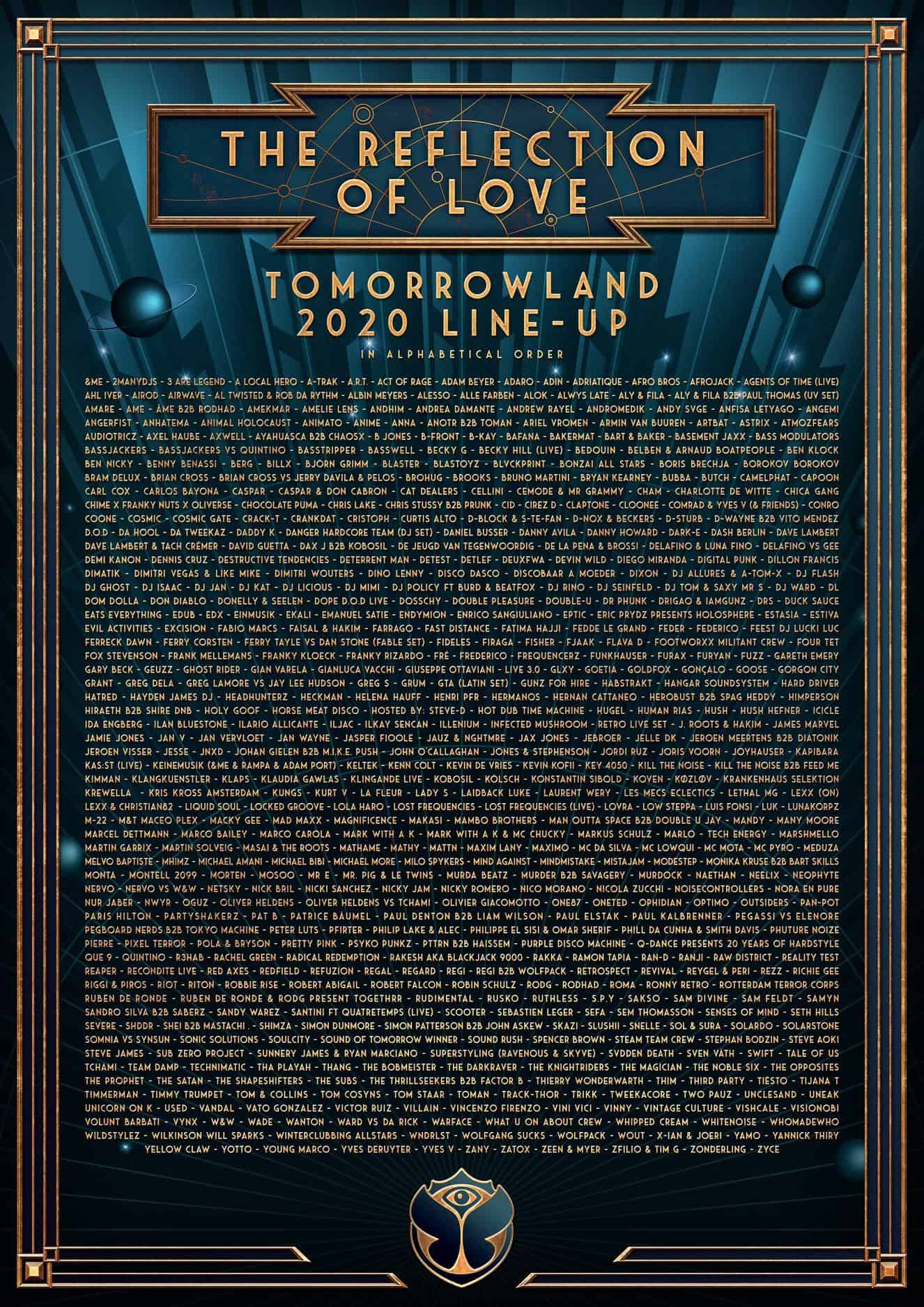 Tomorrowland 2020 - Lineup