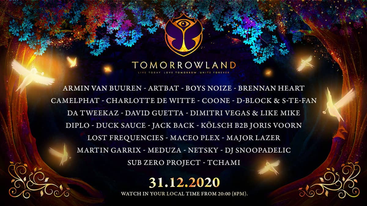 Tomorrowland Capodanno 2020 - Lineup