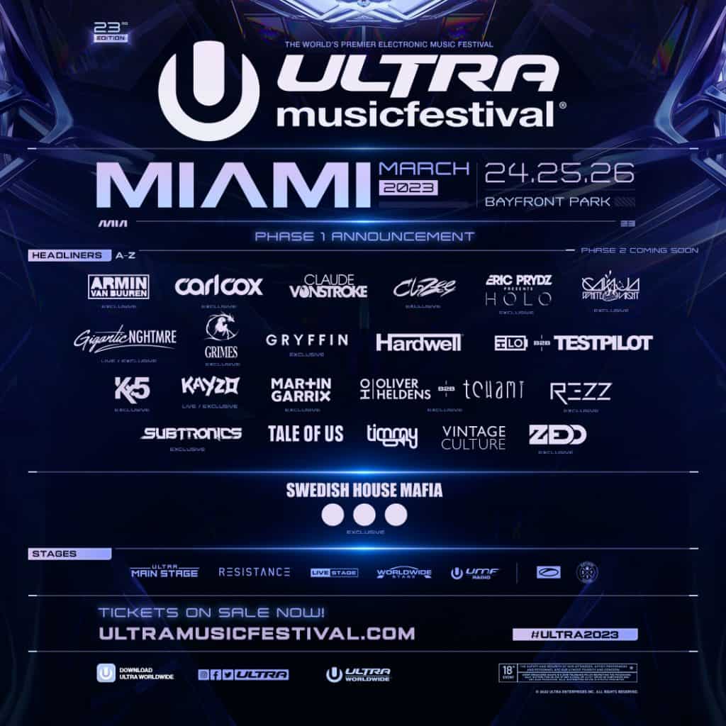 Ultra Music Festival 2023 - First artists