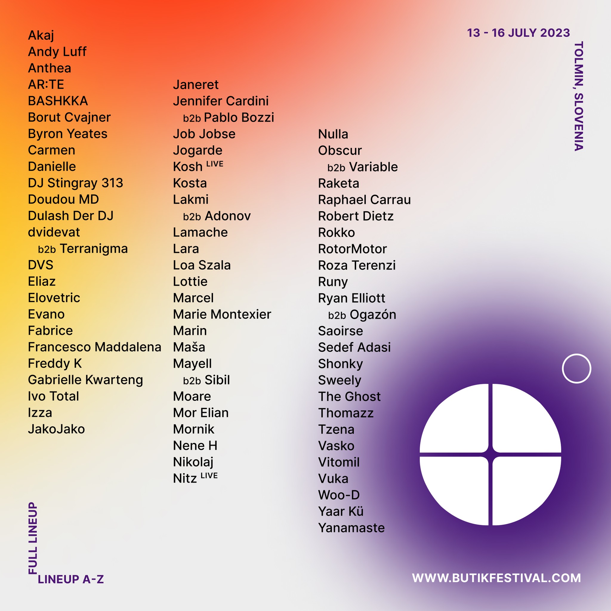 Butik Festival 2023 - Lineup